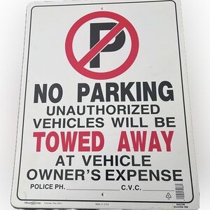 (5) No Parking Signs